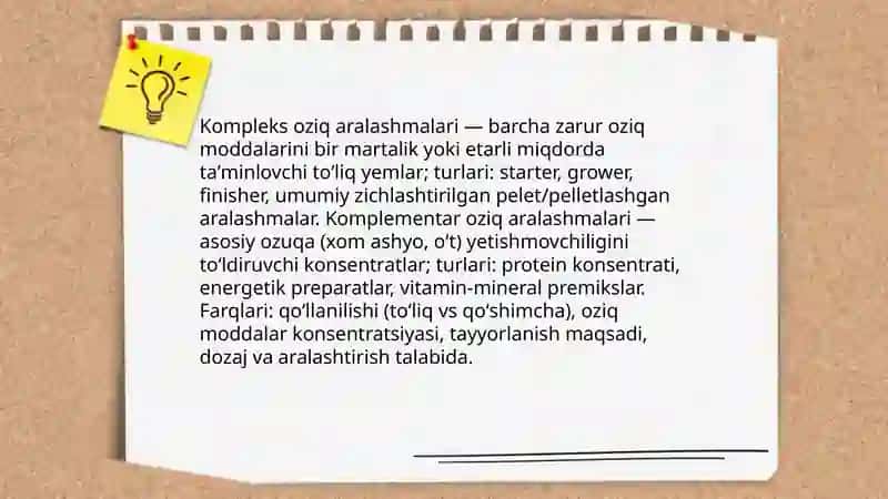 Oziq aralashmalarining turlari va ularning oʻzora farqi 3