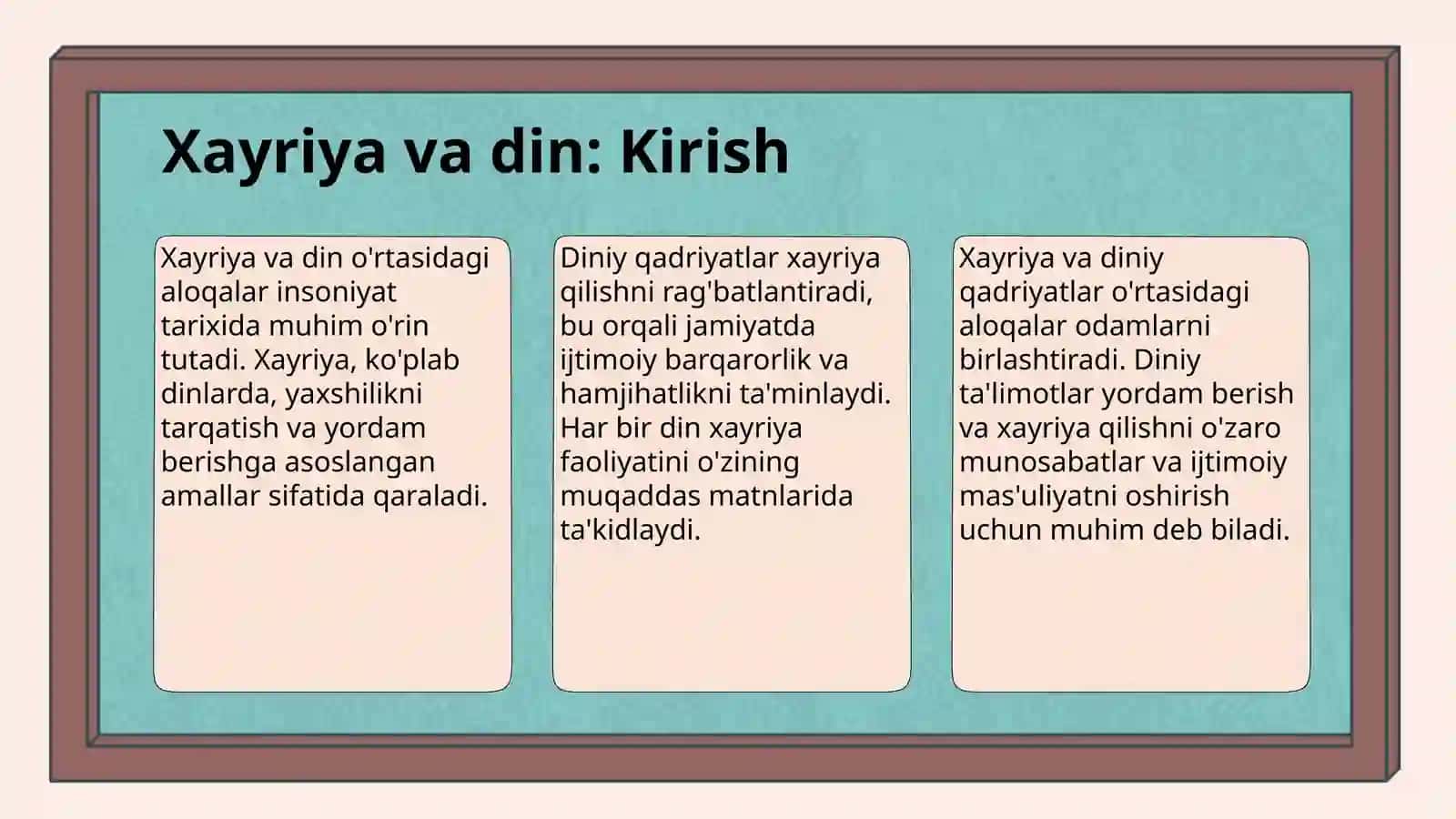 Xayriya va din mavzusida ma'lumot 3
