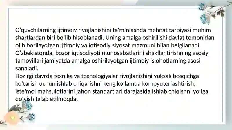 Mehnat an'analarida mehnat tarbiyasi 3