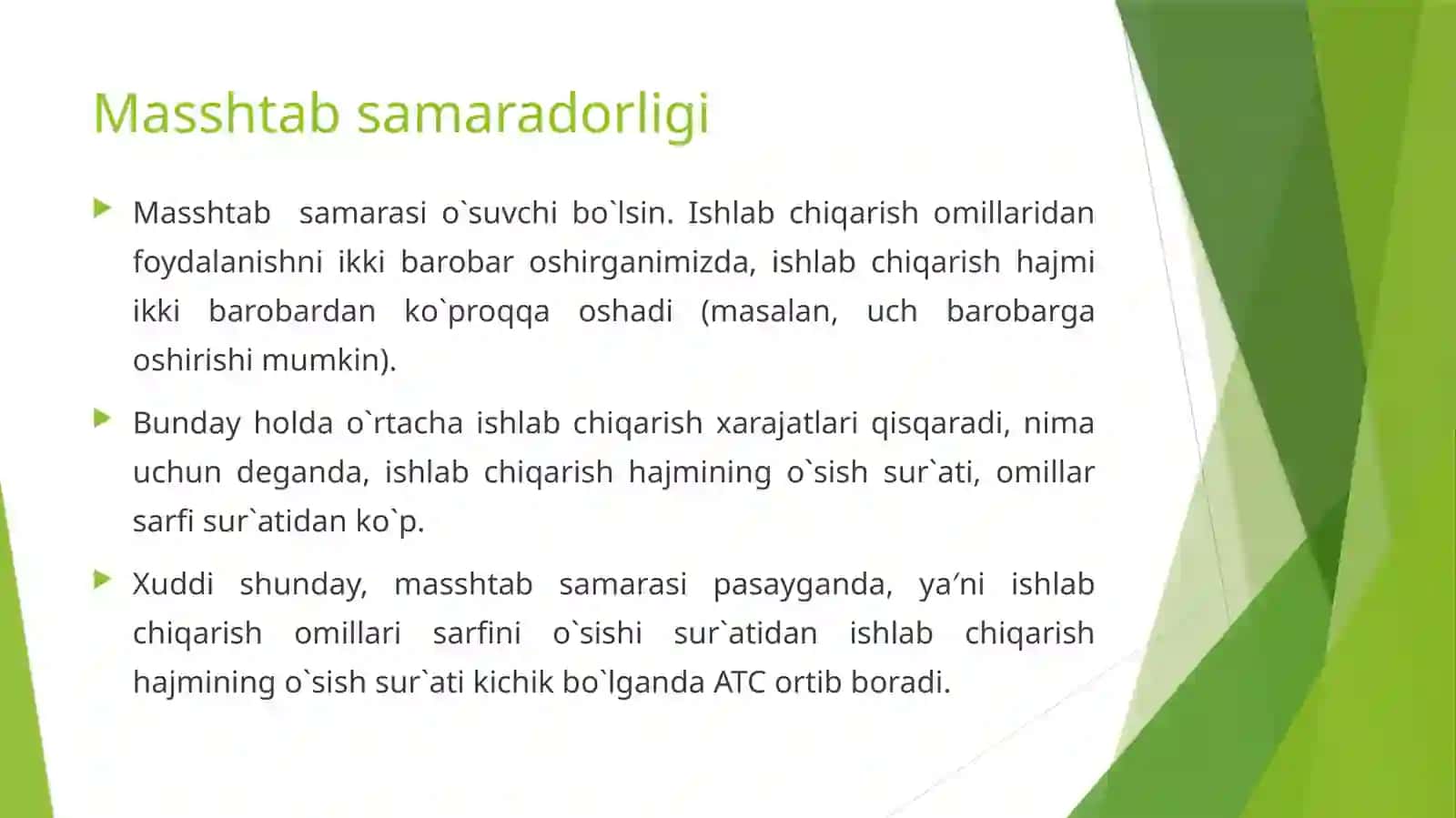 Uzoq muddatli oralikda muvozanat 3