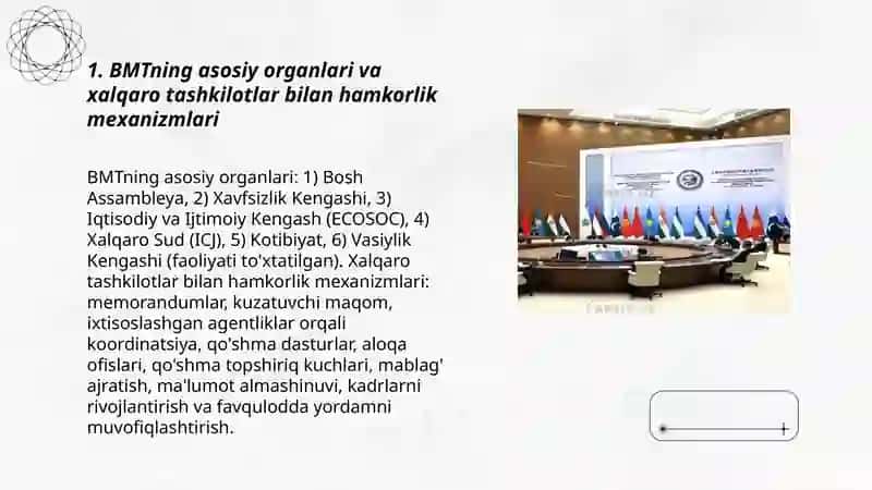 BMT va xalqaro tashkilotlar bilan hamkorlik 3