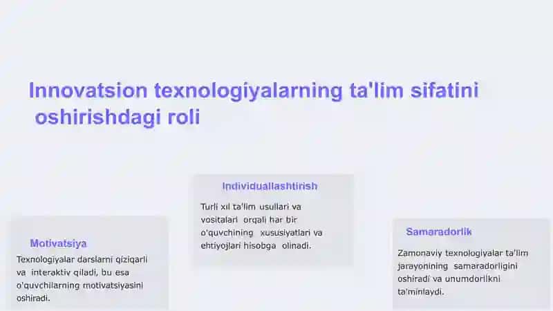 Ta'lim berishda  innovatsion  texnologiyalar va  ahamiyati 3