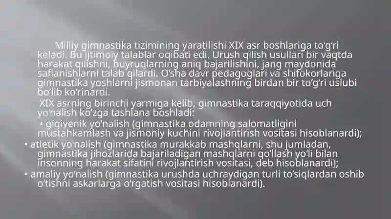 Gimnastika sida qilgan mustaqil ishi 3