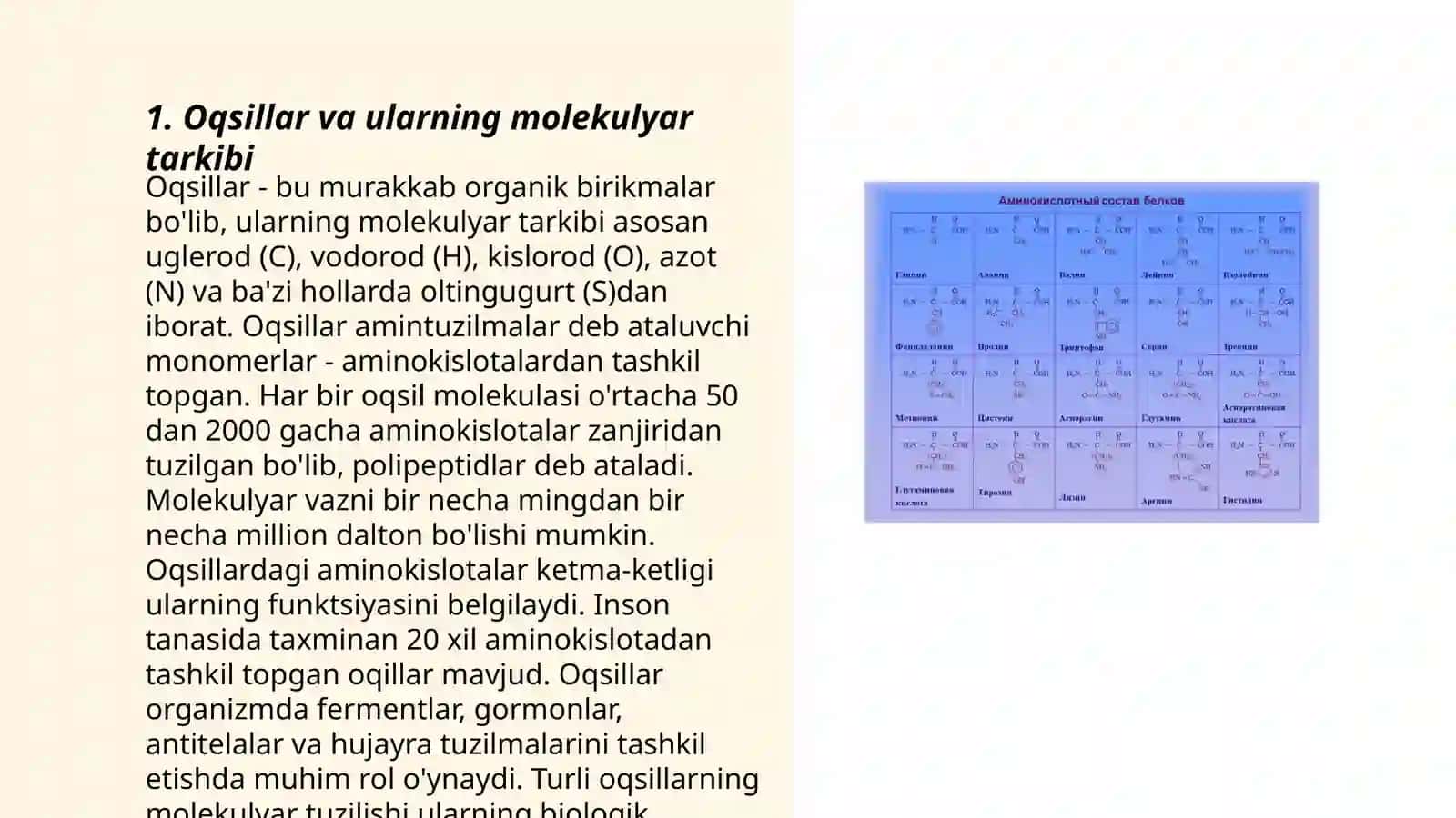 Oqsillar va ularning xossalari 3