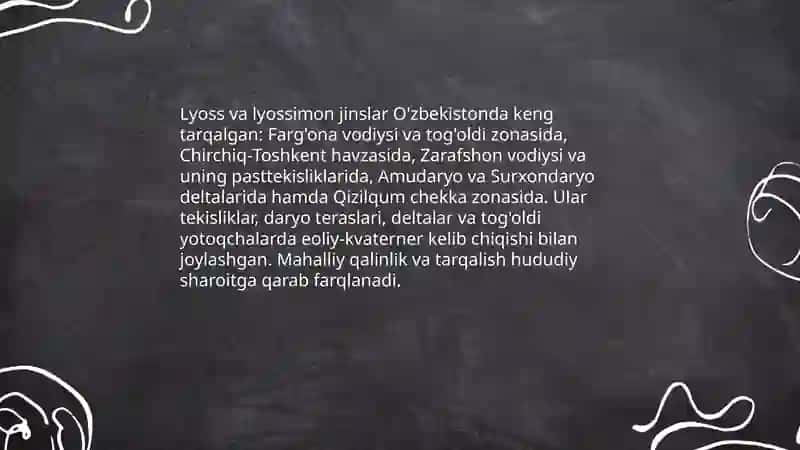 Lyoss va lyossimon jinslarning tarqalishi 3