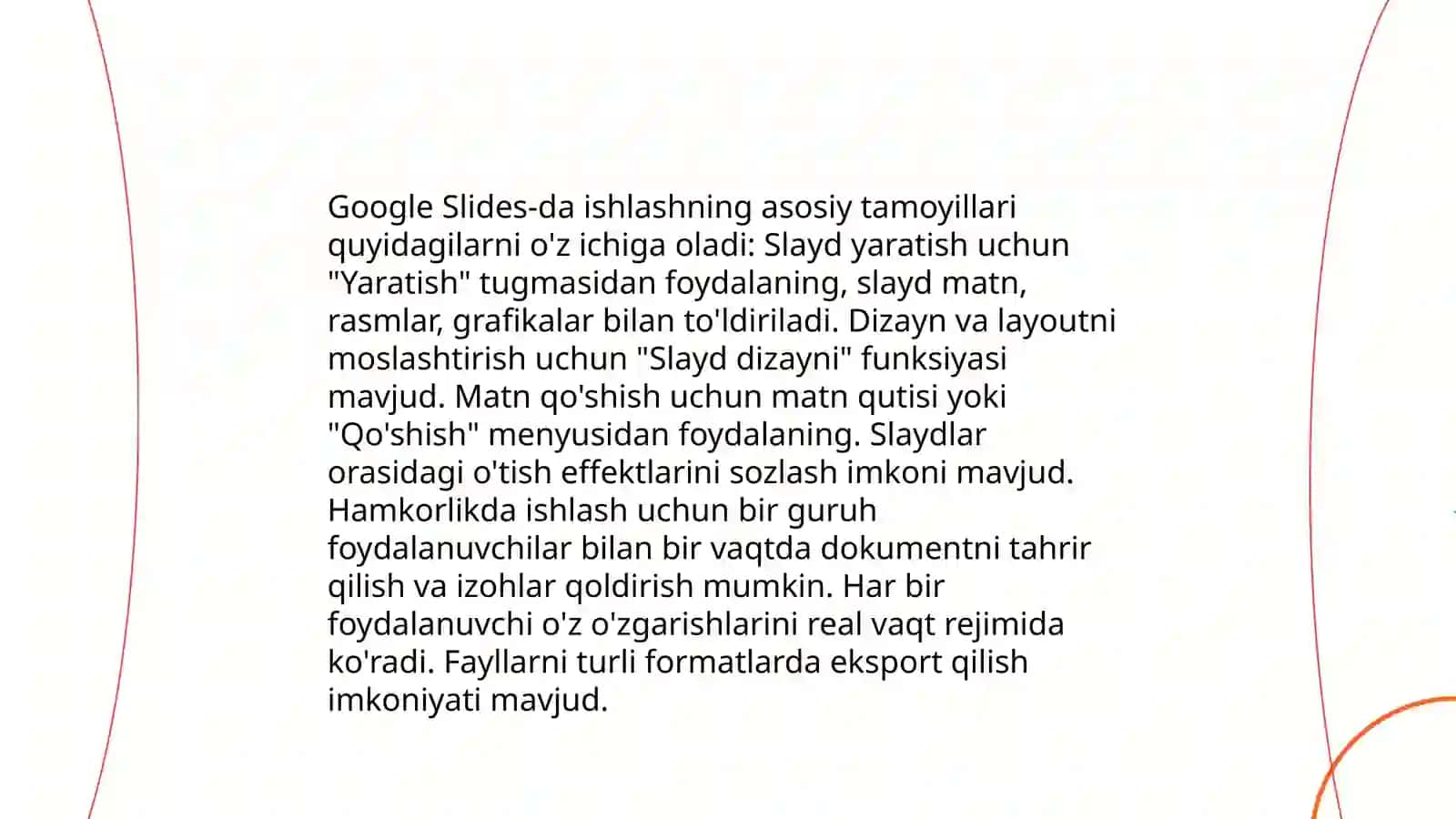 Google Slidesda onlayn prezentatsiyalar yaratish 3