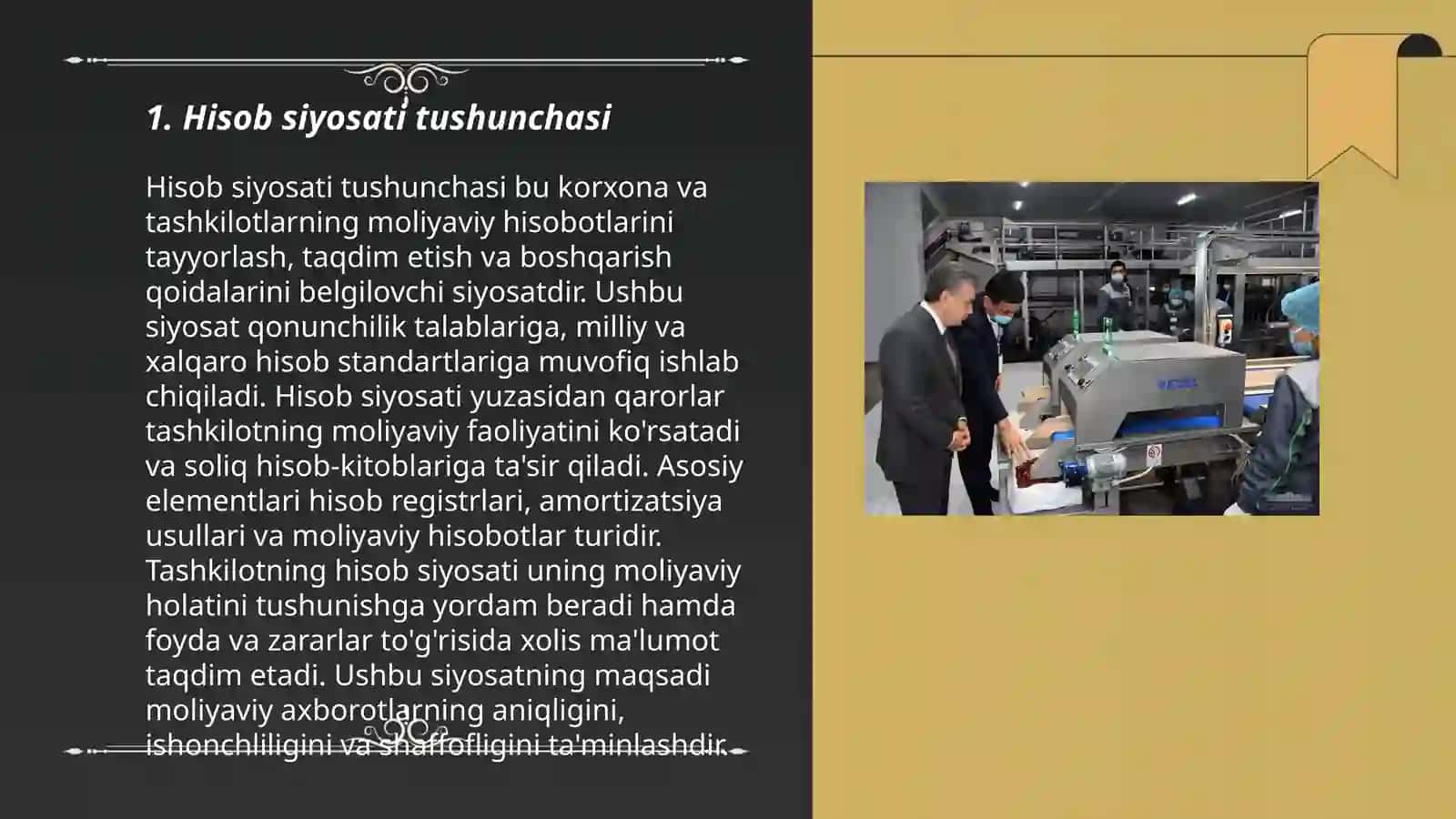 Korxonaning hisob siyosati 3