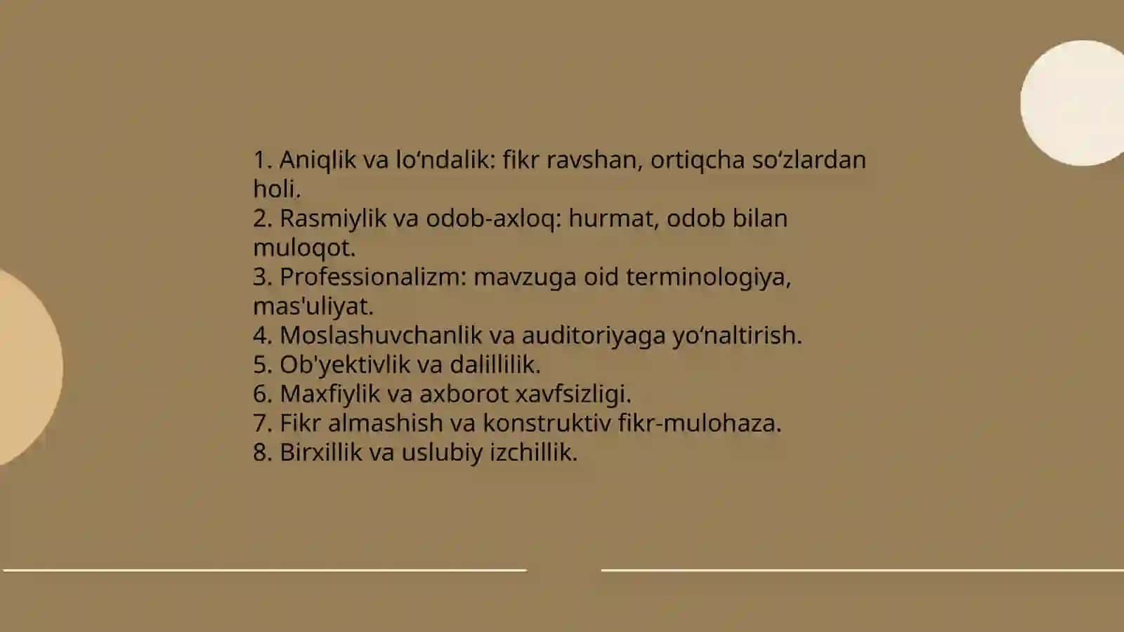 Kasbiy muloqot uslubiyati qoidalari 3