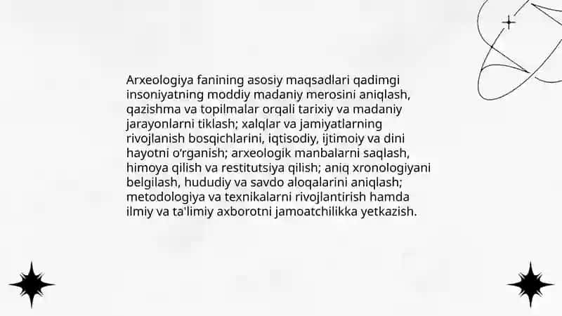 Arxeologiya fanining maqsad va vazifalari 3