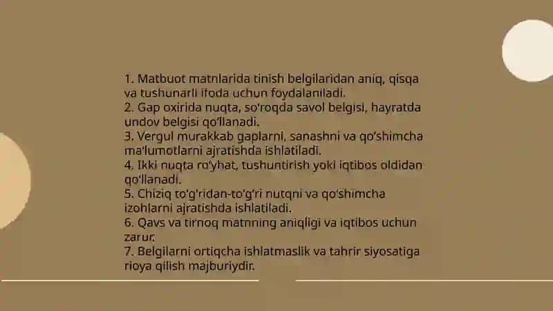 Tinish belgilarining matbuotda qollanilishu 3
