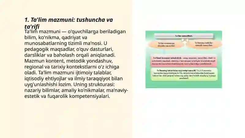 Ta'lim Mazmunining Belgilanishi va Uning Tarixiy Xarakterlari 3