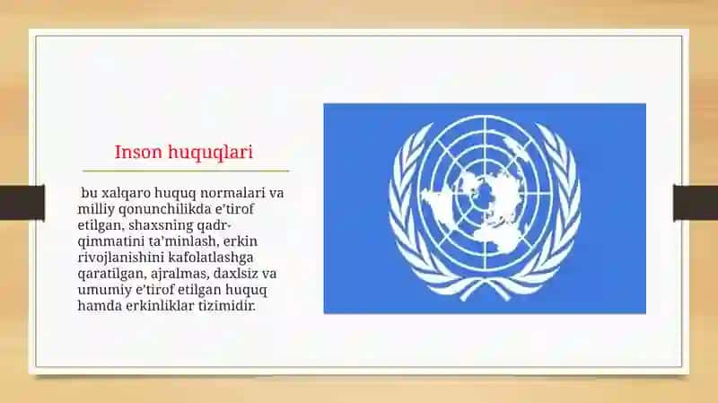 Inson huquqlari fanidan MUSTAQIL ISH 3
