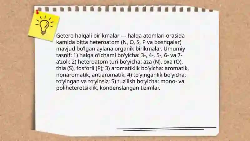Getero halqali birikmalar 3