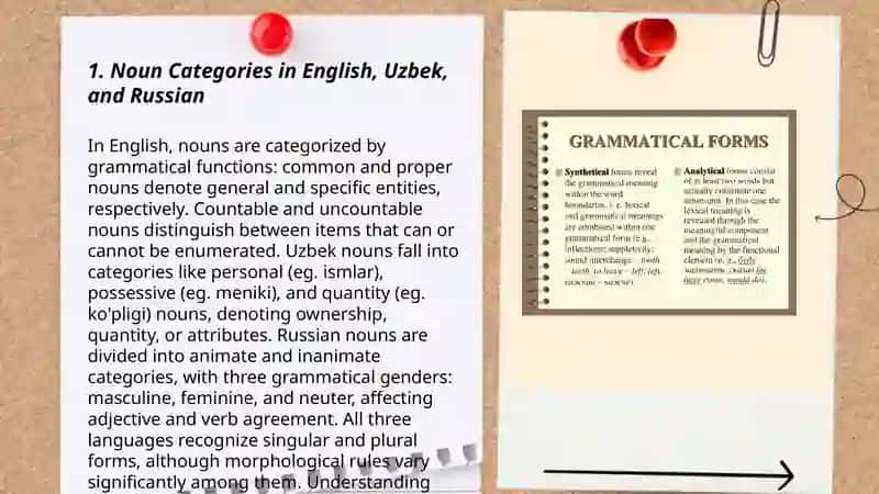 Typology of grammatical categories of English, Uzbek and Russian languages 3