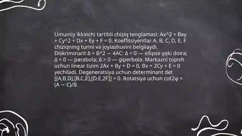 Ikkinchi tartibli chiziqlar 3