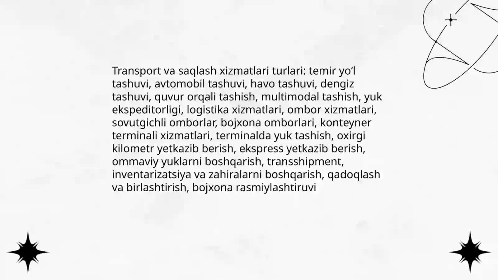Tashish va saqlash xizmatlari 3