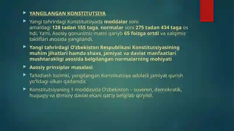 Yangi tahrirdagi Konstitutsiya bo'yicha taqdimot 3