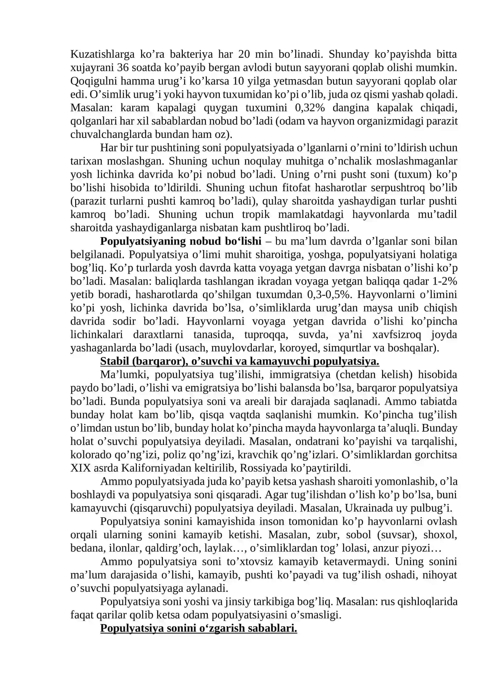 Populyatsiyalar ekologiyasi 3
