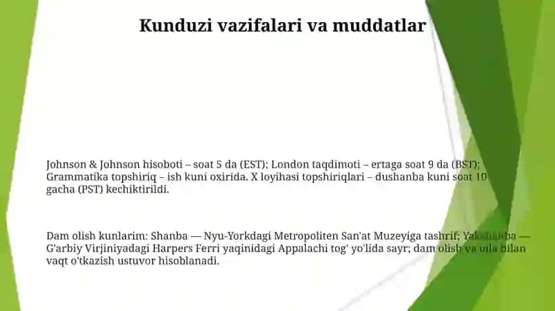Dam olish kunim: Fe'l ta'tili 3