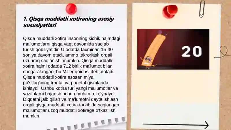 Qisqa muddatli koʻrish xotirasini oʻrganish 3