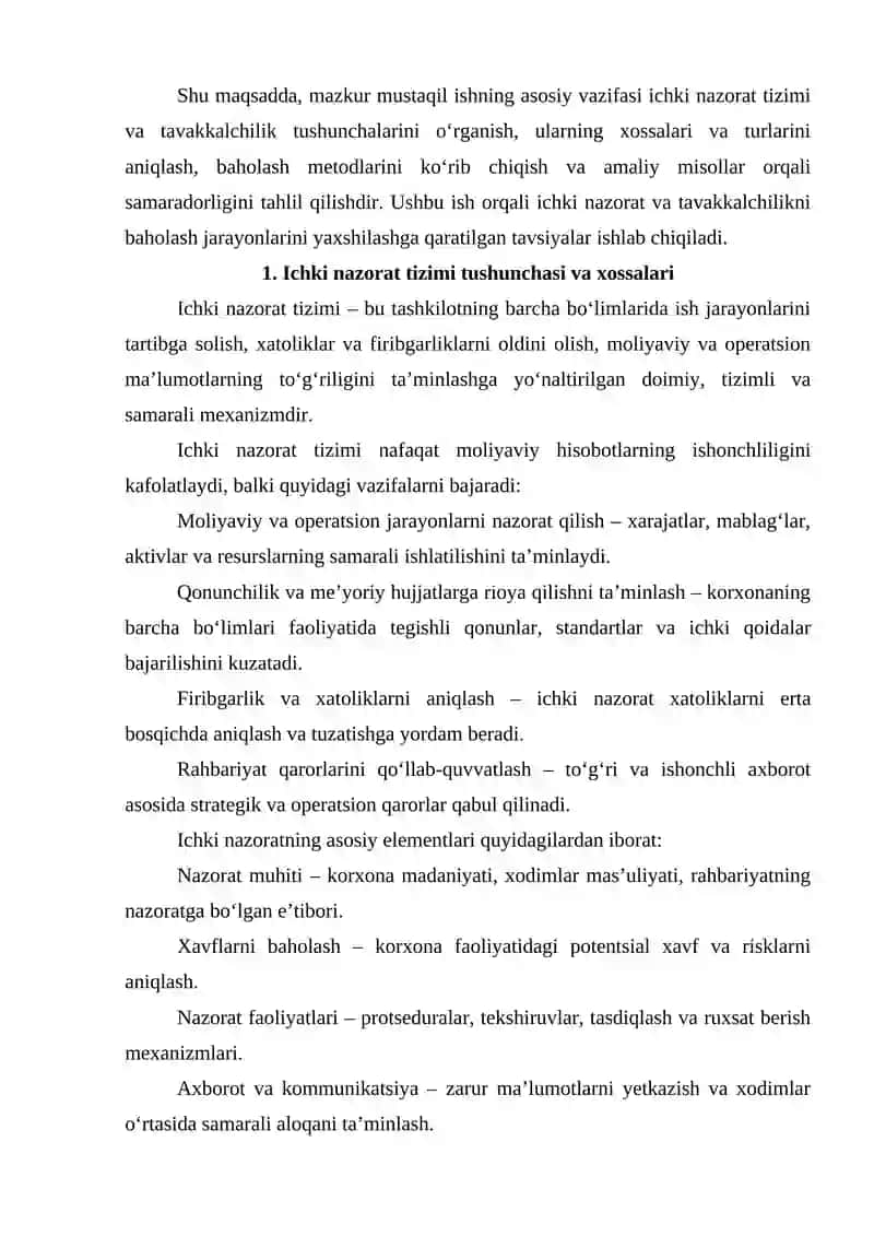 Ichki nazorat tizimi va tavakkalchilikni baholash 3