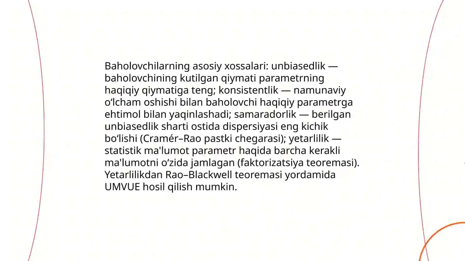 Parametrlarni baholash usullari 3