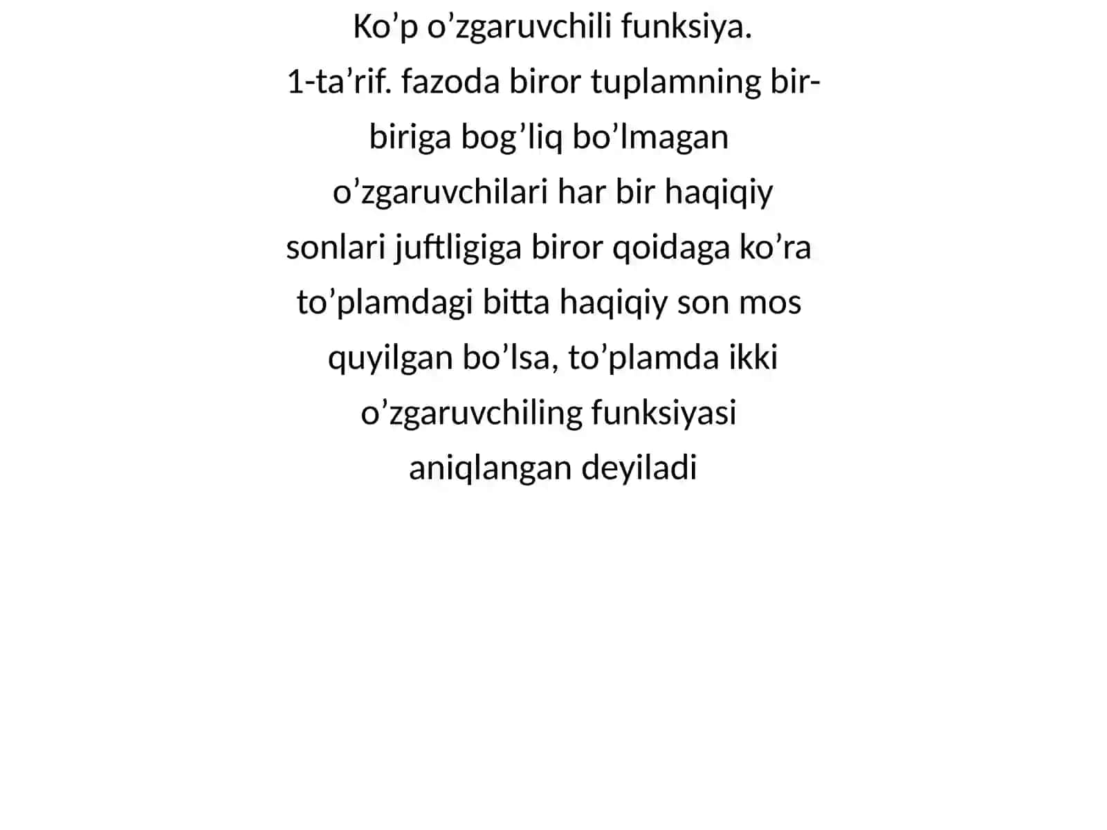 Ko’p o’zgaruvchi funksiya 3
