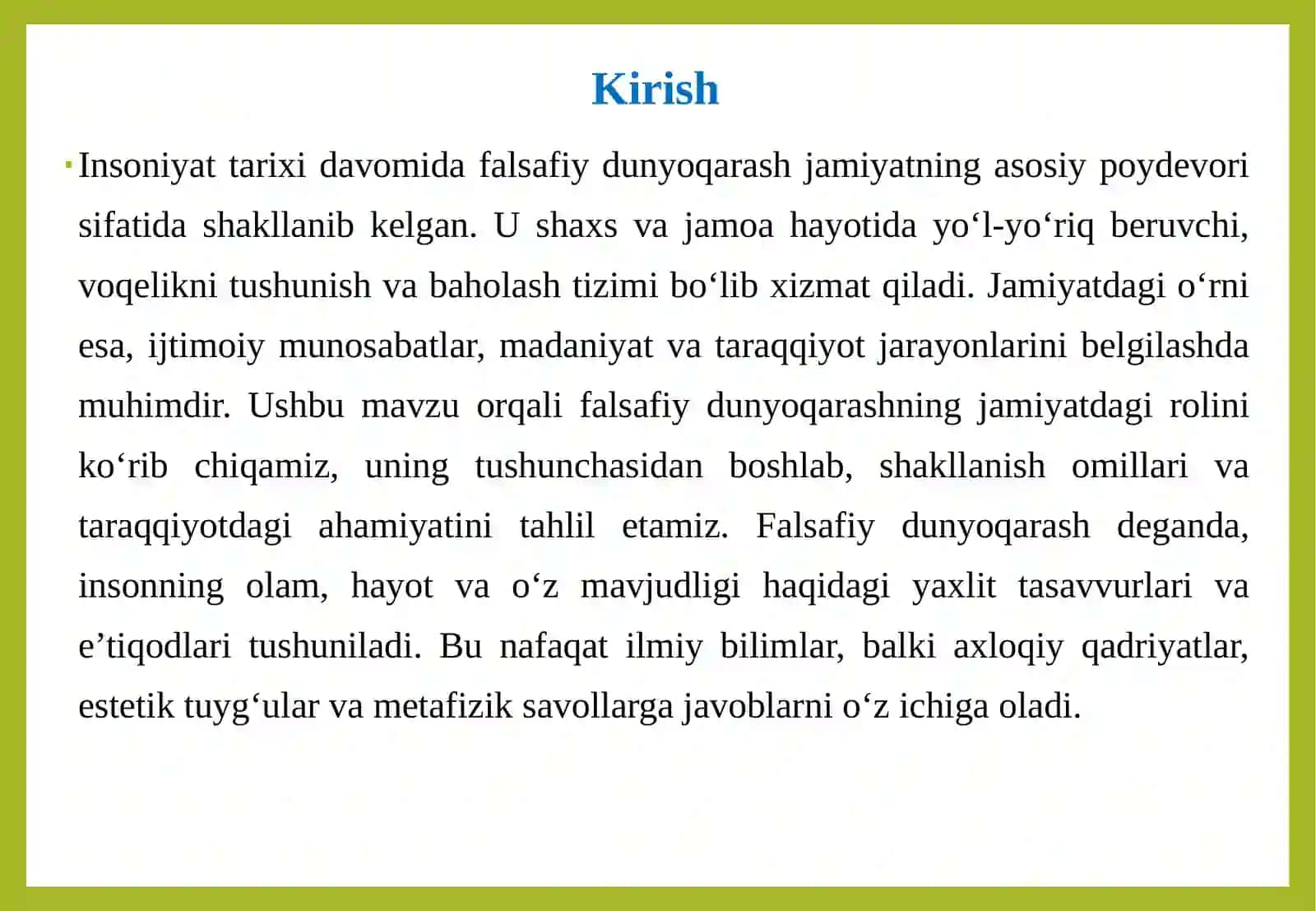 Falsafiy dunyoqarashning jamiyatdagi o‘rni 3
