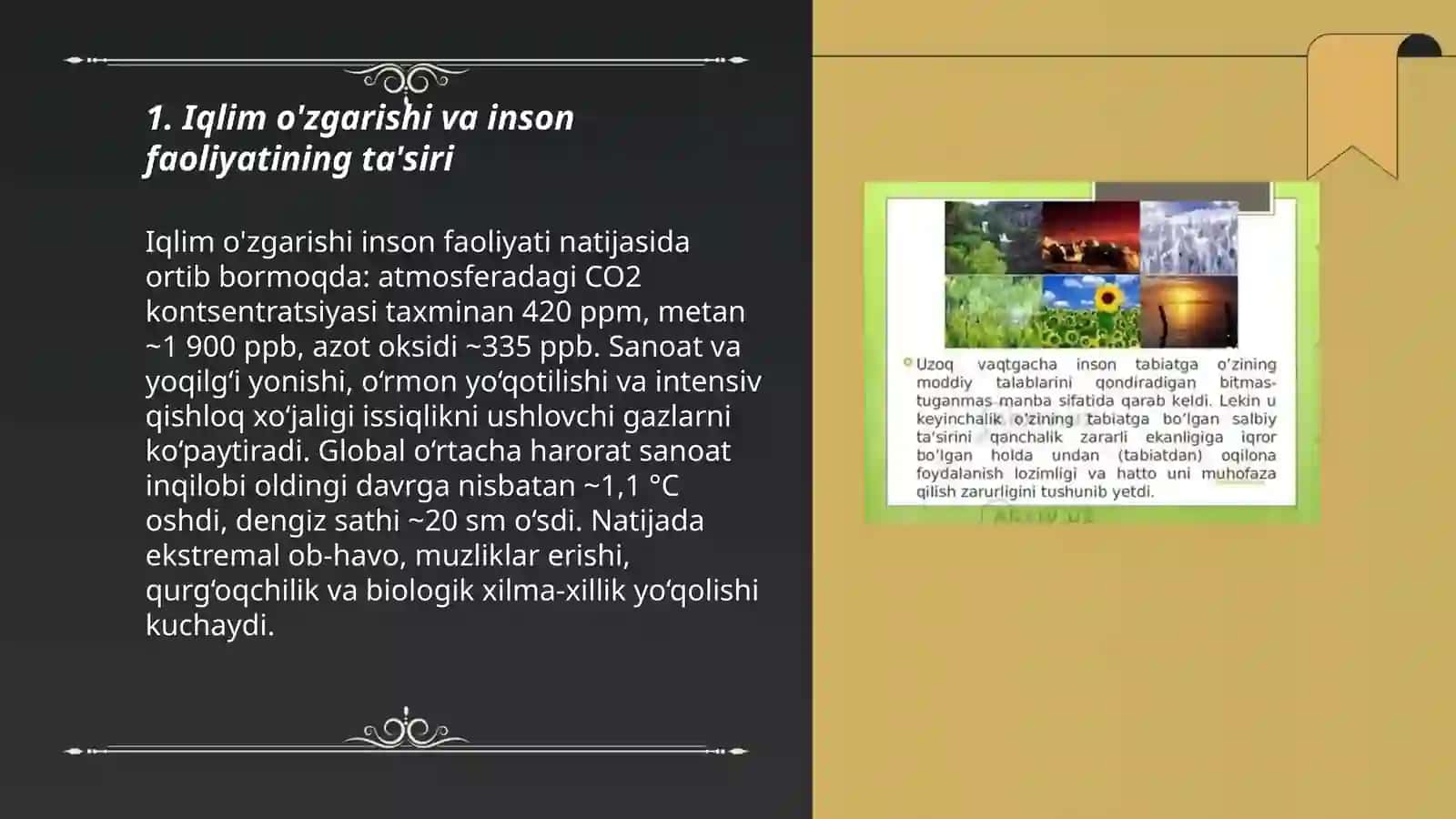 Insonning tabiatga ta'siri va tabiatning javobi 3
