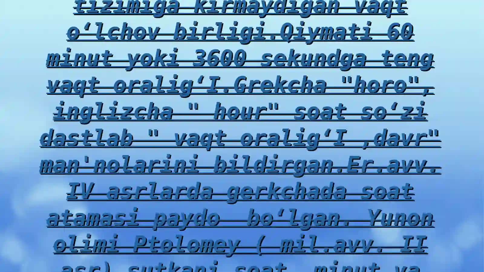 Vaqtning dastlabki o‘lchov birliklari 3