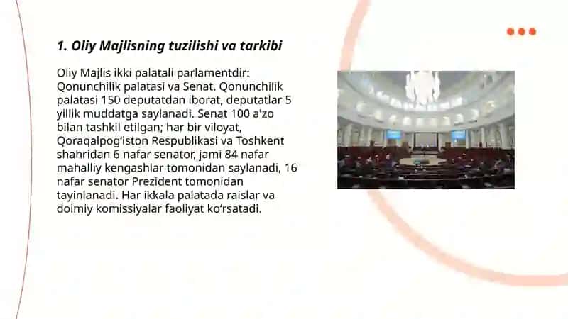 Oliy Majlisning tuzilishi va tarkibi 3