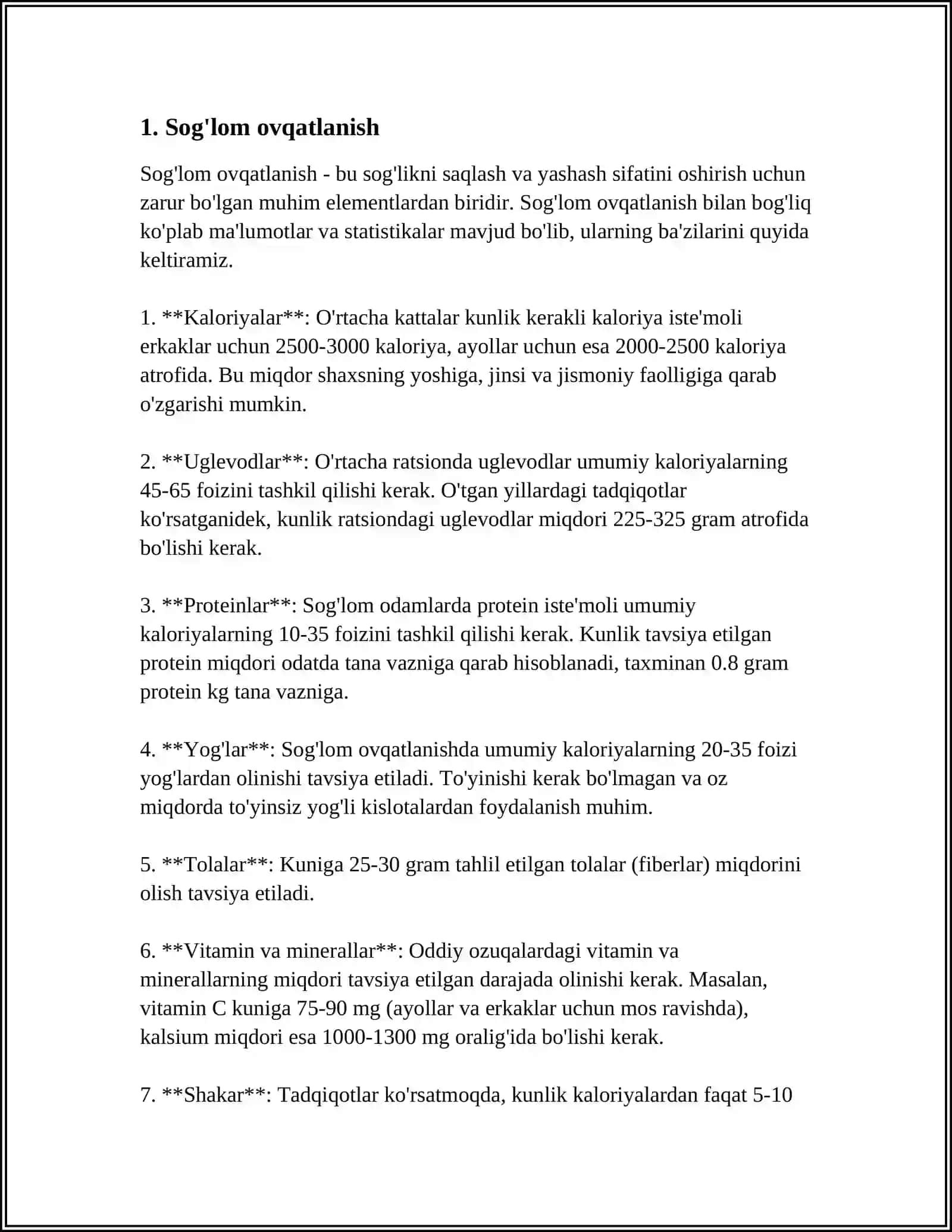 SOG'LOM TURMUSH TARZI 3