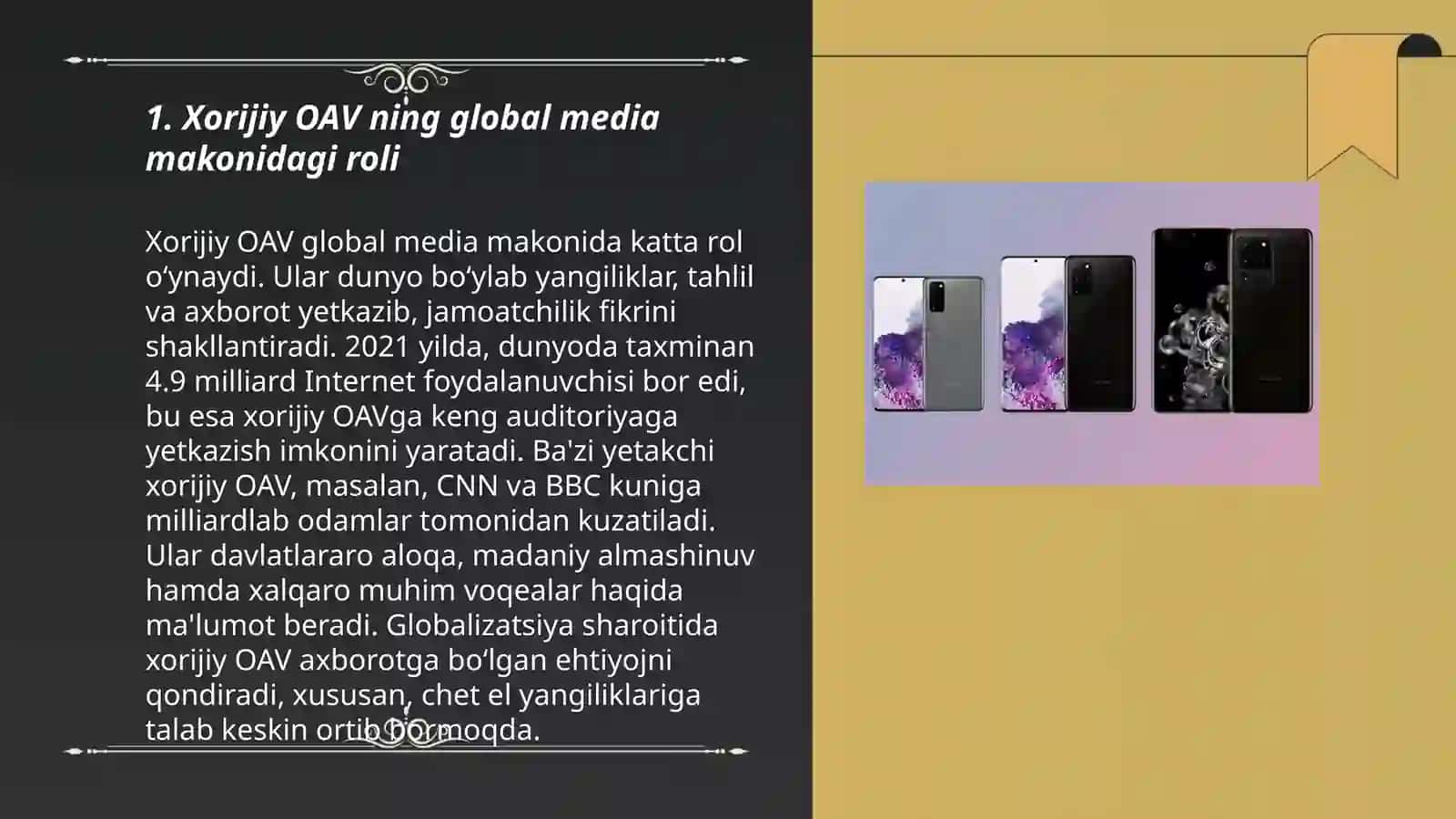 Xorijiy ommaviy-axborot vositalarining media makondagi oʻrni va Oʻzbekistonga taʼsiri 3