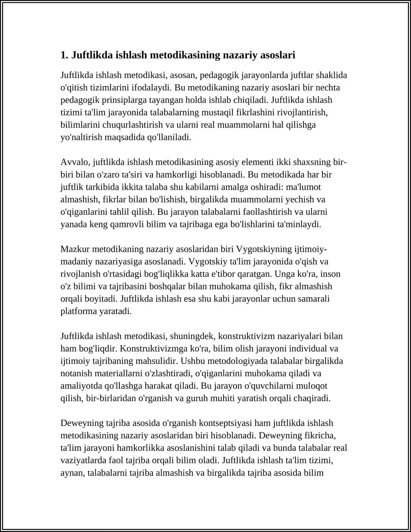 JUFTLIKDA ISHLASH METODIKASI 3