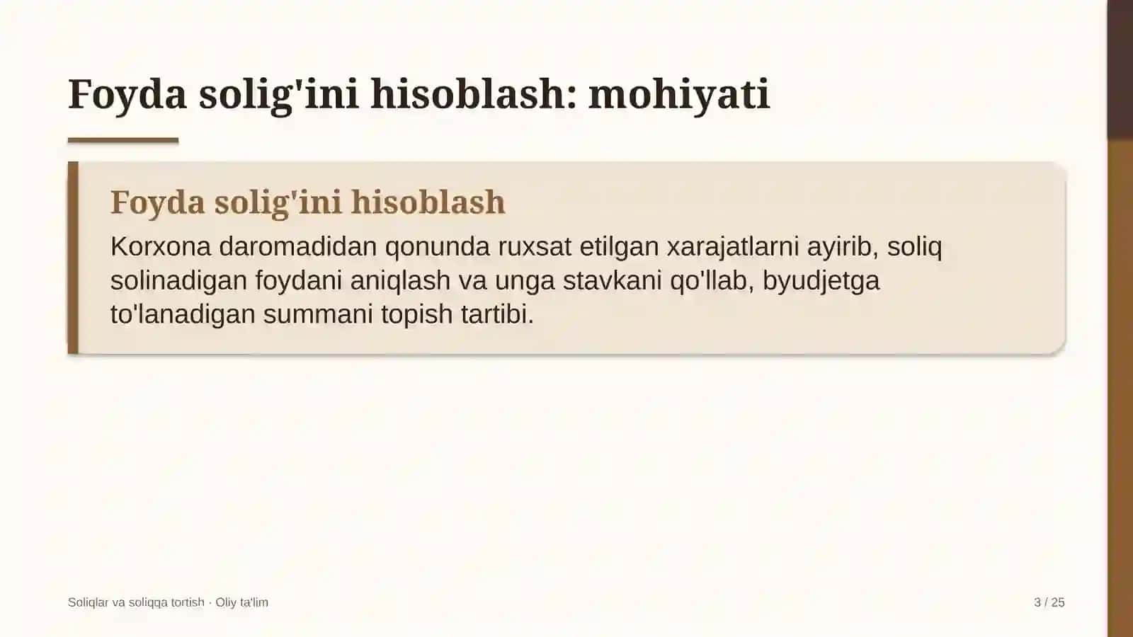Ko'p qavatli uylar qurilishida foyda solig'ini hisoblash 3