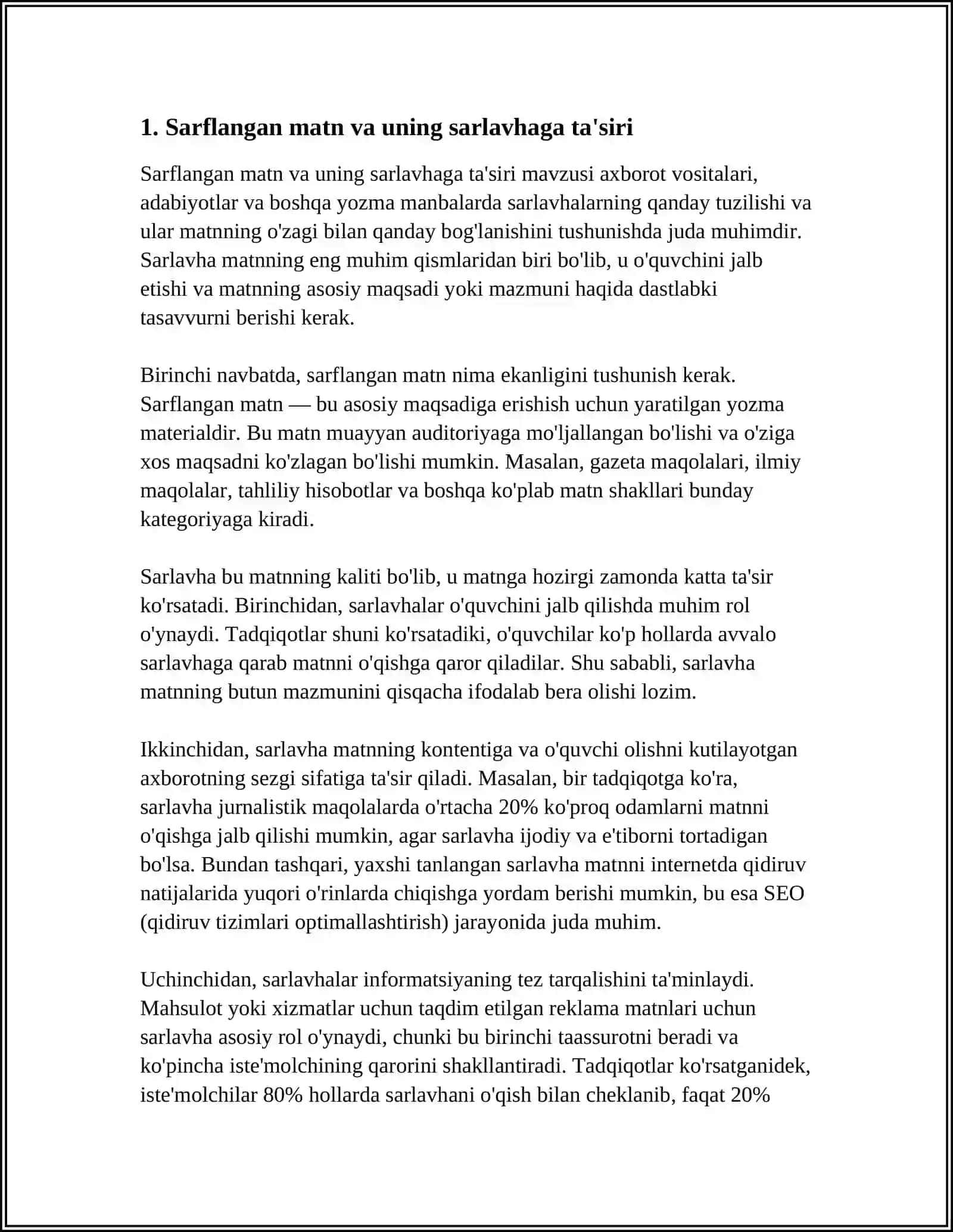 SARLAVHA VA MATN MUNOSABATI 3