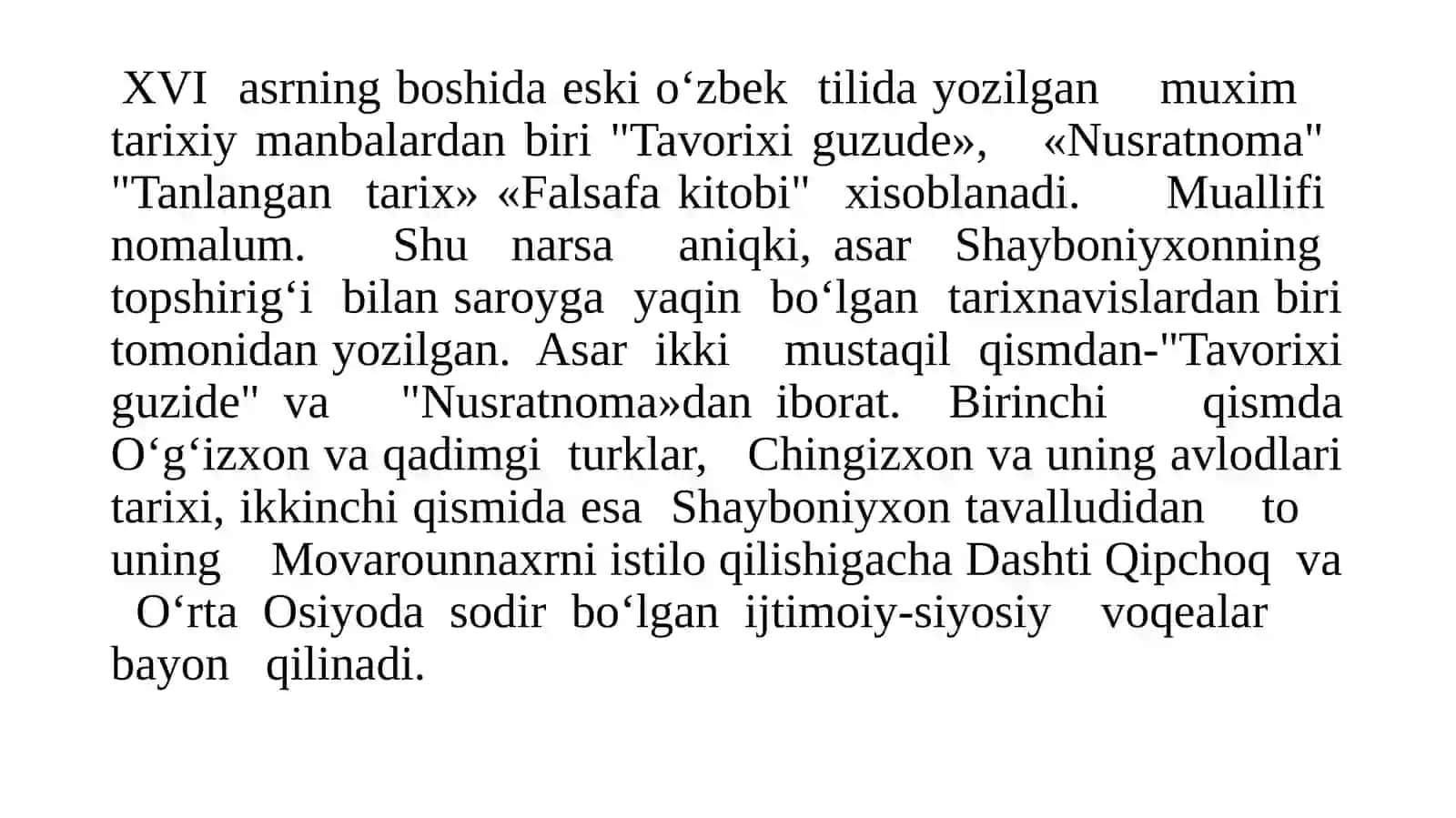 O‘rta Osiyoning XVI-XVIIasrlar tarixiga oid yozma manbalar 3