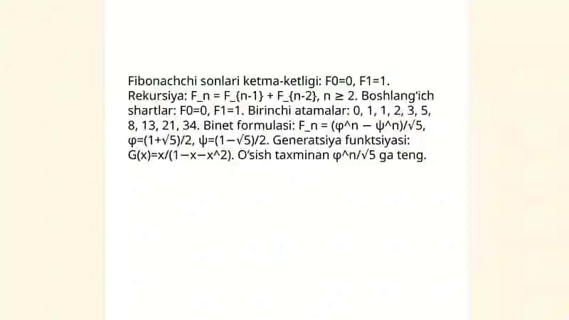 Fibonachchi sonlari va Katalan sonlari 3