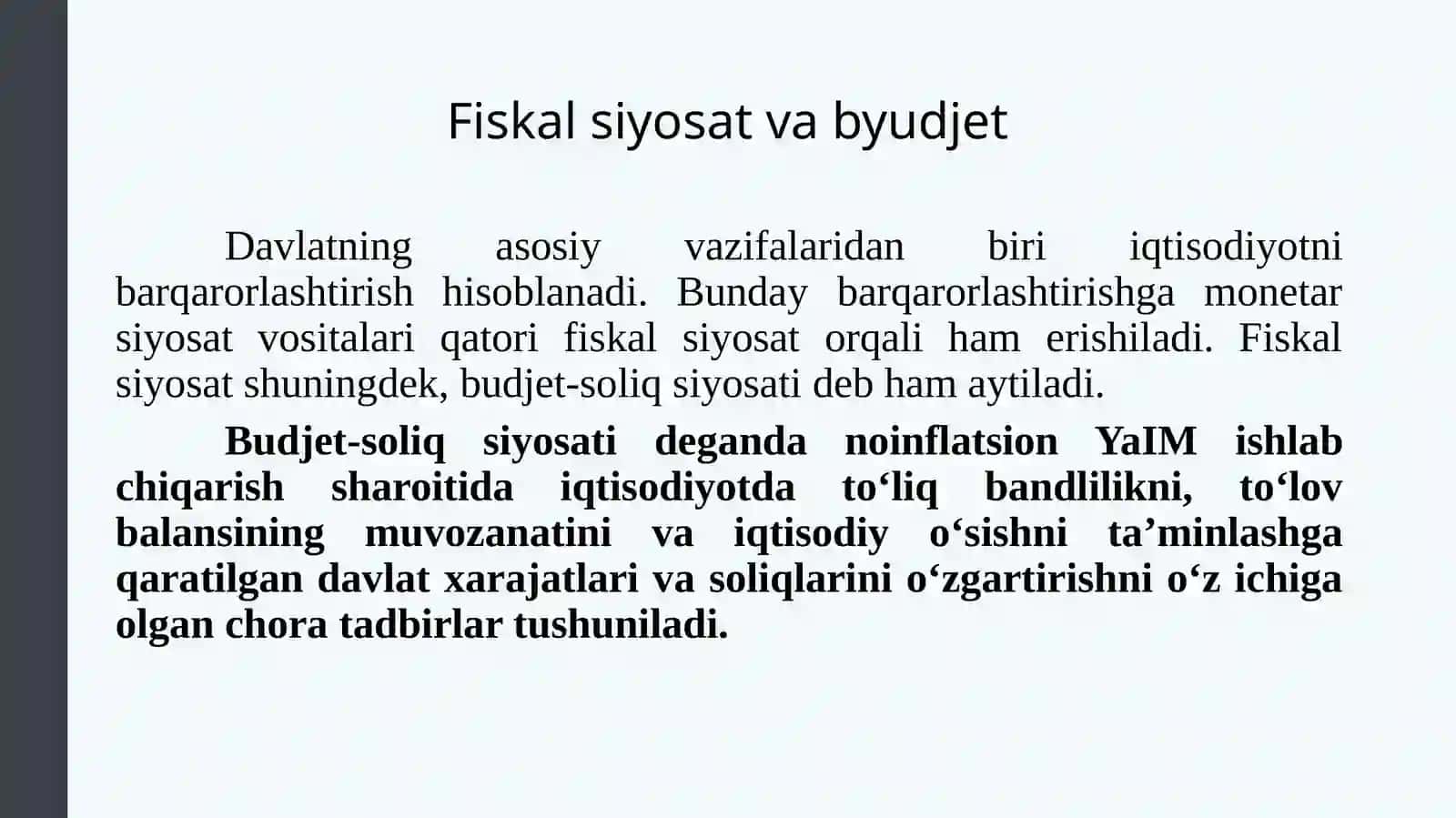 Budjet-soliq siyosati 3