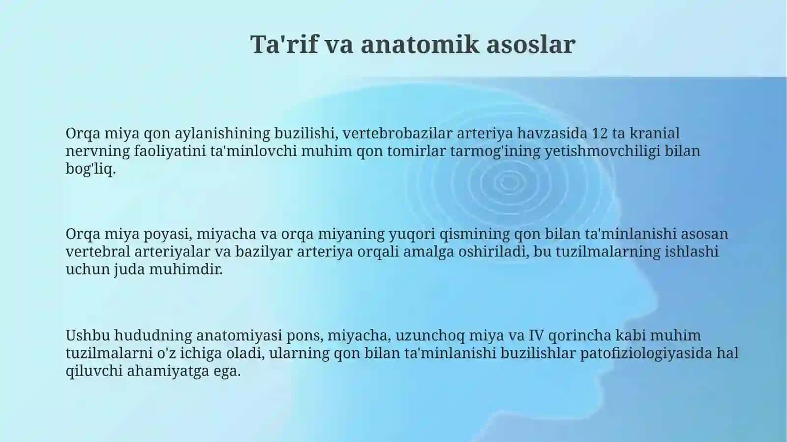 Orqa miyada qon aylanishining buzilishi 3