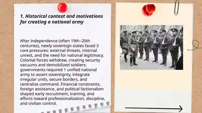 Formation of the national army after independence 3