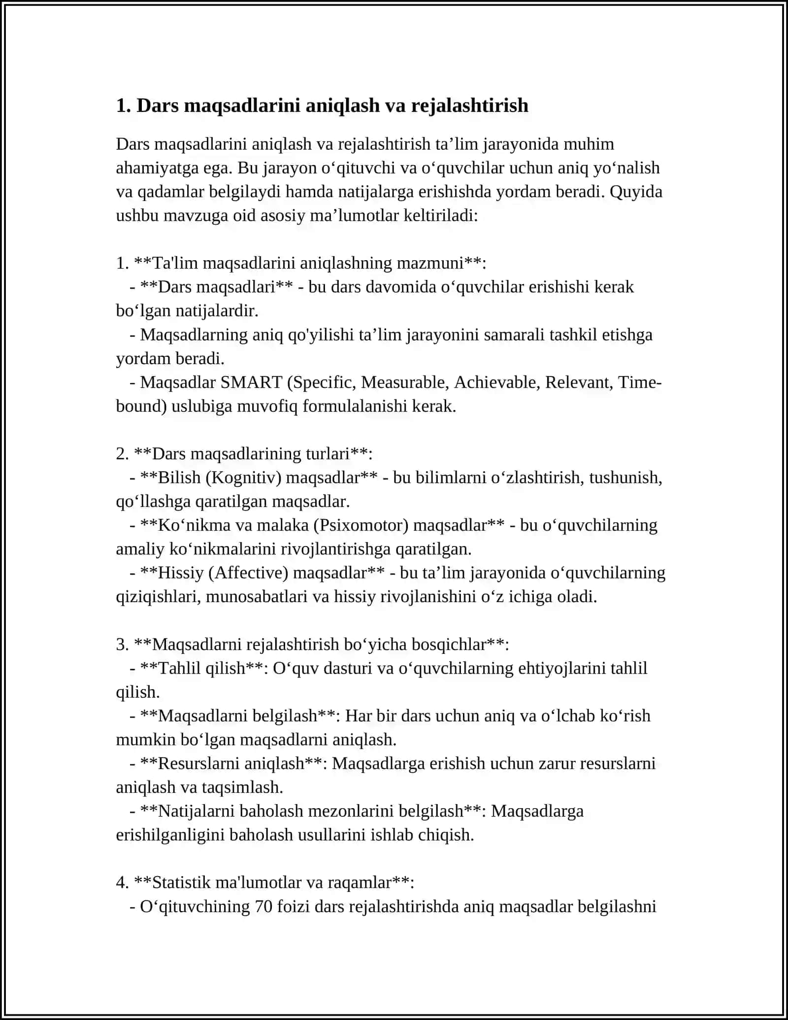 O'QITUVCHINING DARSGA TAYYORLANISHI 3