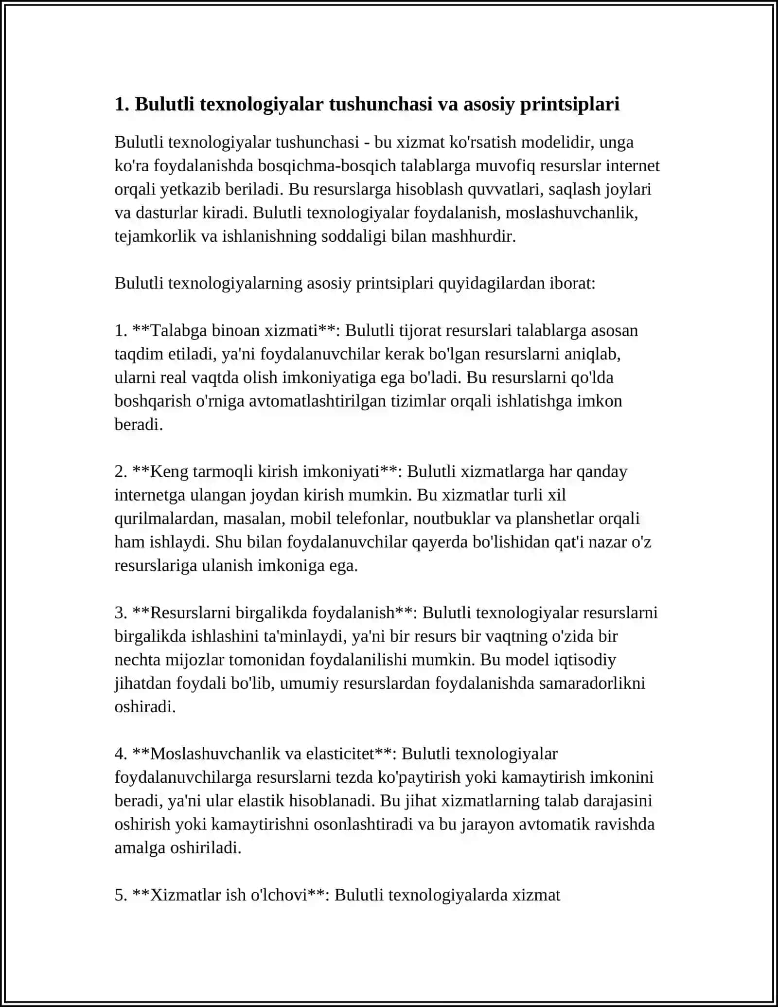 Bulutli texnologiyalar va ularning turlari 3