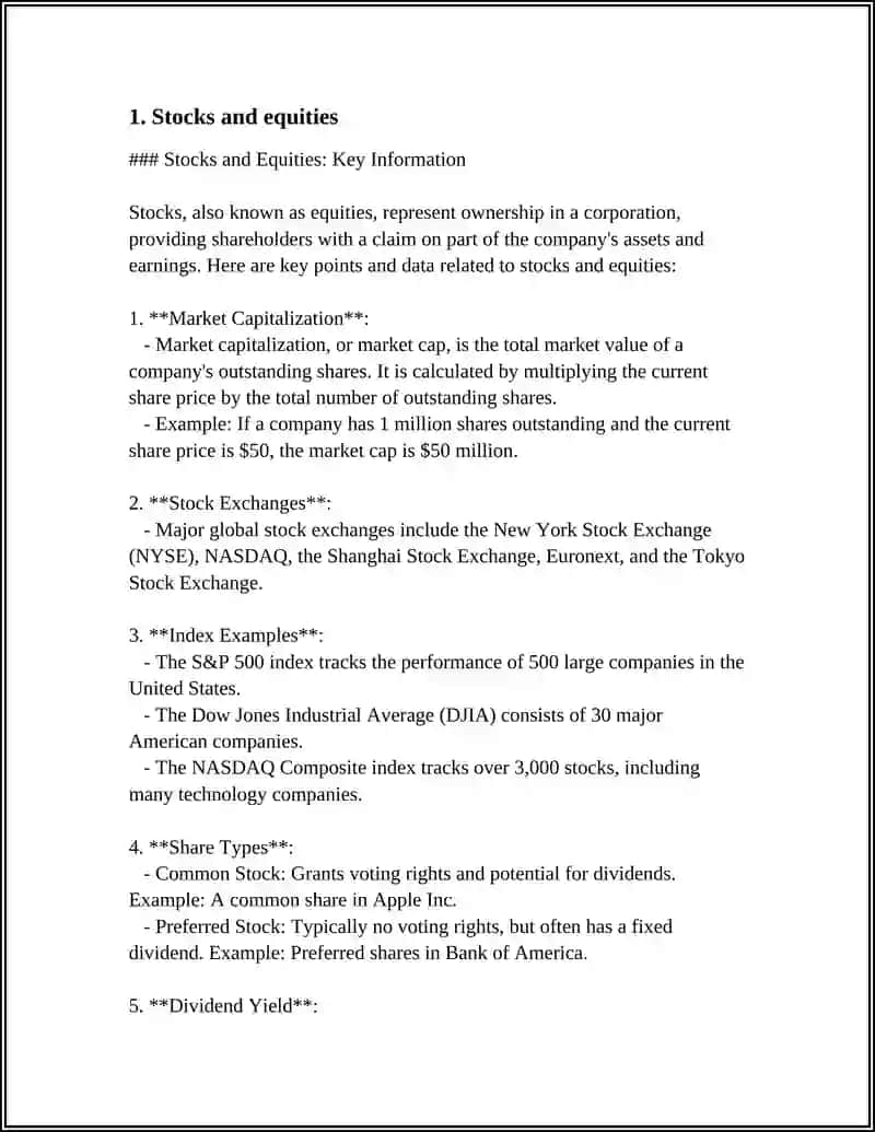 Stocks and Equities 3