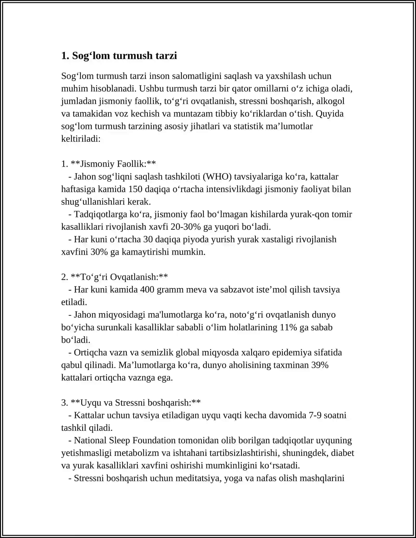 REFERAT Mavzu: TABIYATNI ASRASH 3