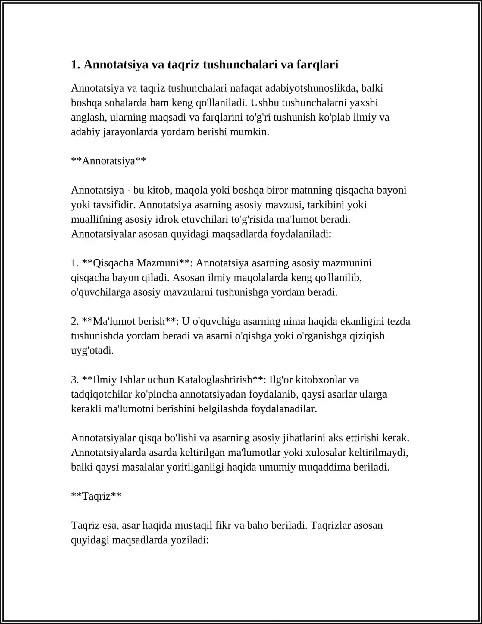 ANNOTATSIYA VA TAQRIZ MATNLARI, ULARDA IFODA MATERIALLARI XUSUSIYATLARI 3