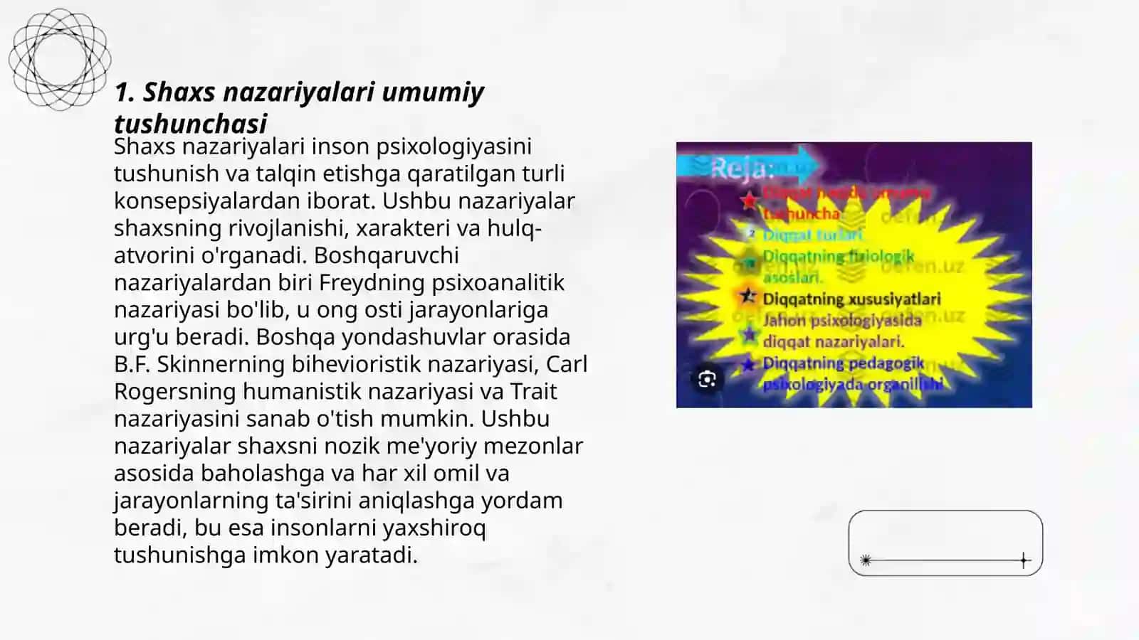 Shaxs nazariyalari 3