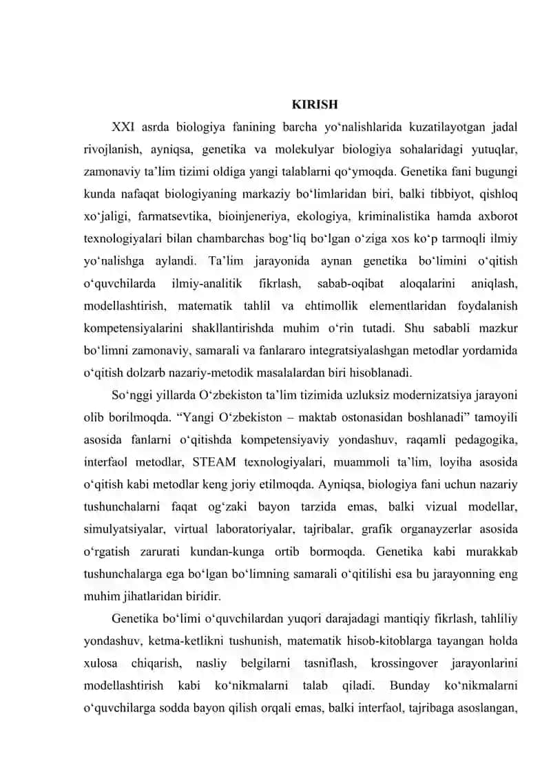 Genetika bo'limini o'qitishning samarali usullari 3