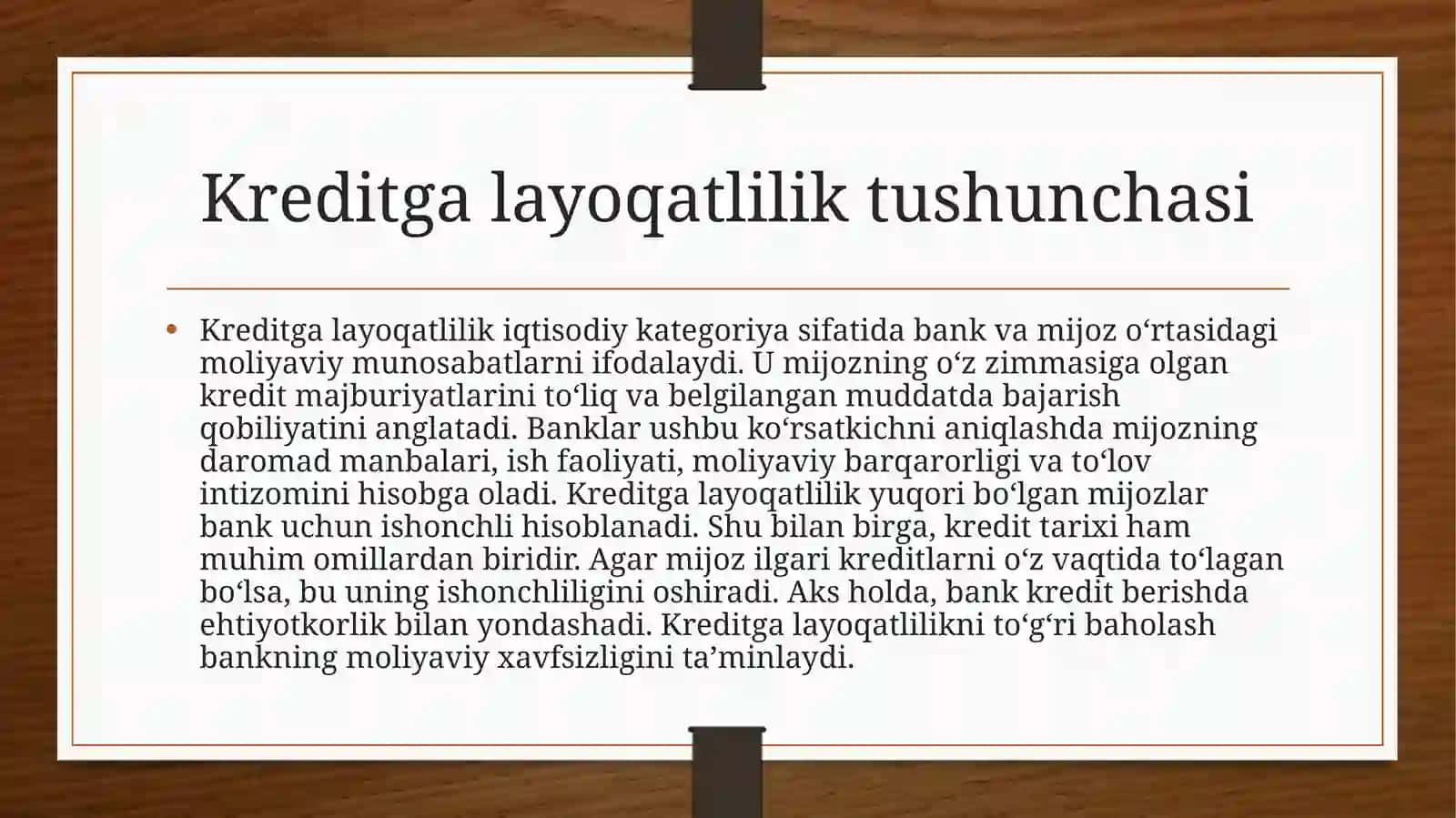 Kreditga layoqatlilik tushunchasi 3