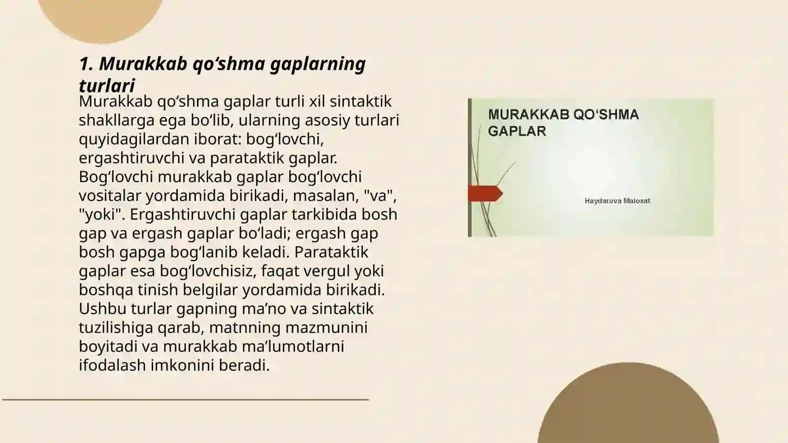 Murakkab qo‘shma gaplar tahlili 3
